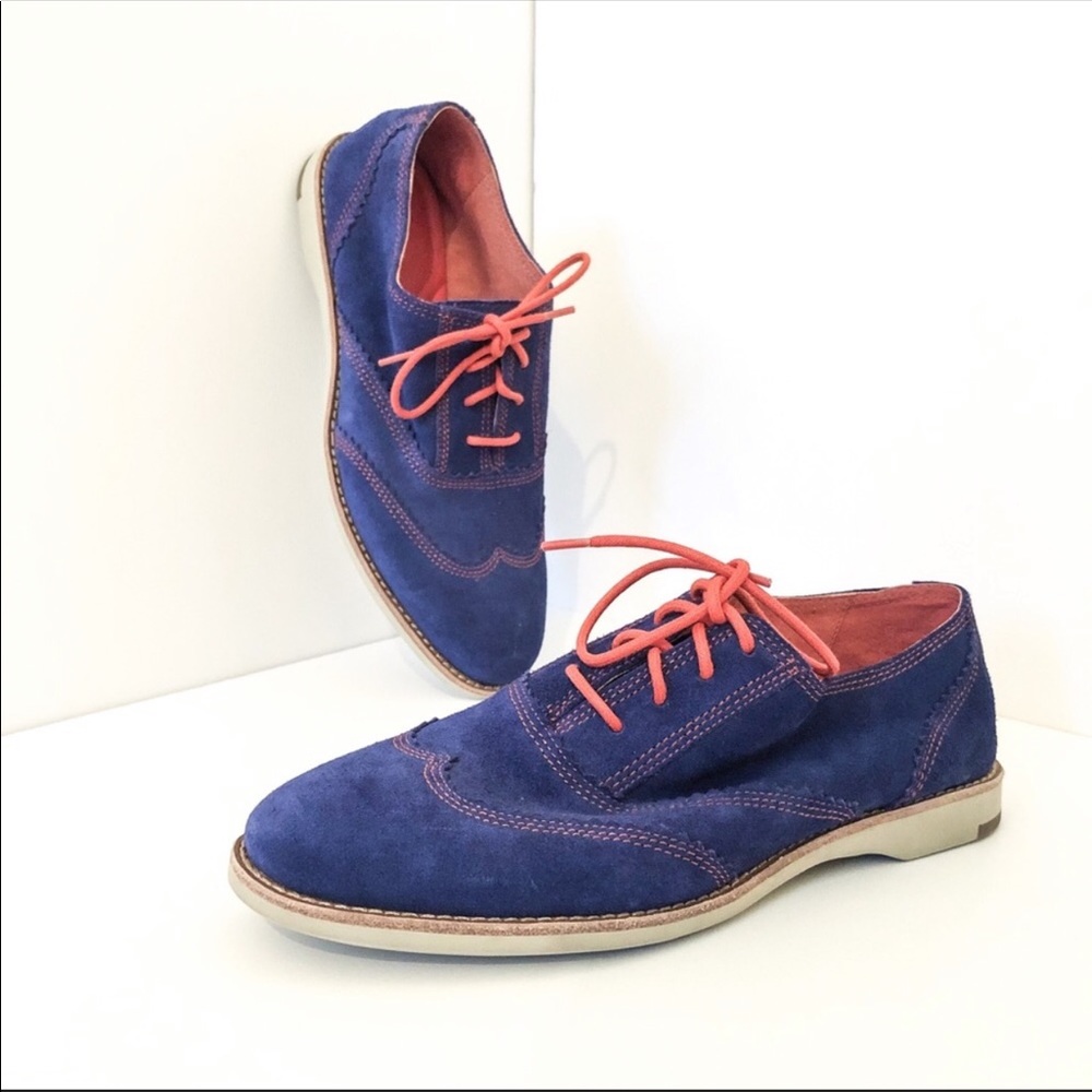 Johnston & Murphy Blue Suede Oxford Shoes